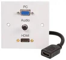 WALLPLATE, 1G PANDP, VGA, HDMI, AUDIO PELR0100