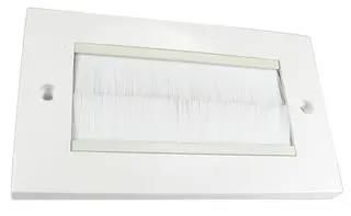 BRUSH PLATE, WHITE, 2 GANG, WHITE BRUSH UT-744WH
