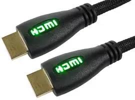 LEAD, 5M, GREEN LED BRAIDED HDMI 99HD4-05GN