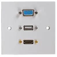 AV WALLPLATE-FEMALE HDMI, SVGA, USB A PELR0110