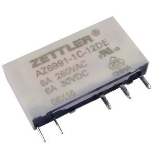 Relay 12 VDC; 6A; SPDT; 848Ω; Zettler AZ6991-1C-12DE