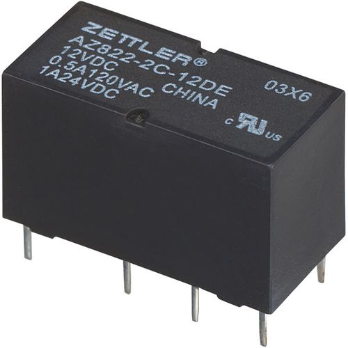 Relė 12VDC; 2A; 2CO; 960Ω; Zettler AZ822-2C-12DSE