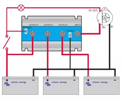 Tranzistorinis FET akumuliatorių izoliatorius Argofet 100-3, 100A, 3 baterijoms, Victron energy ARG100301020 8719076019053