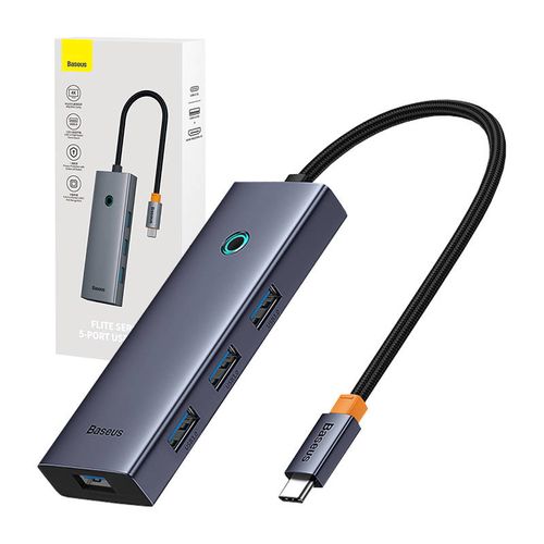 Jungčių stotelė / adapteris USB C kištukas - 2 rūšių jungtys (HDMI + 4xUSB3.0) UltraJoy BASEUS B00052809813-00 6932172631826