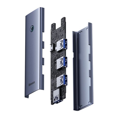 Концентратор USB-A - USB 3.0 4 порта + порт питания USB-C 50 см, серый B0005280B811-04 6932172653217