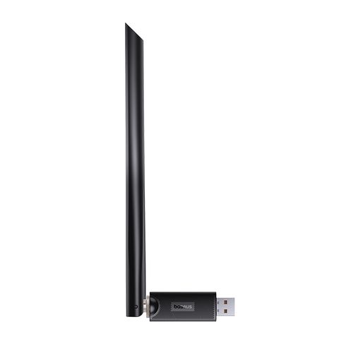 Wi-Fi USB adapteris 2.4GHz 200Mbit/s + 5GHz 433Mbit/s su išorine antena 6dBi, juodas B01317600111-02 6932172651039