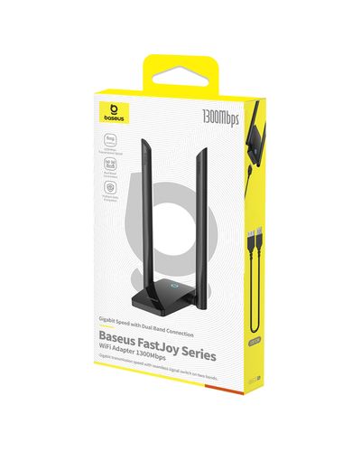 Wi-Fi USB adapteris 2.4GHz 400Mbit/s + 5GHz 867Mbit/s su išorine antena 2x5dBi, juodas B01317600111-05