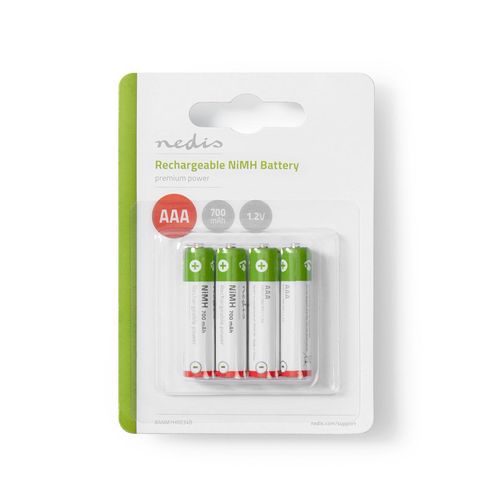 Rechargeable NiMH Battery AAA | 1.2 V DC | 700 mAh | Precharged | 4-Pack BANM7HR034B 5412810267064