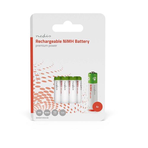 Rechargeable NiMH Battery AAA | 1.2 V DC | 700 mAh | Precharged | 4-Pack BANM7HR034B