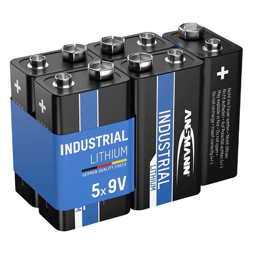 9V Industrial Lithium battery 5-pack BAT-9V 5X 4013674051113