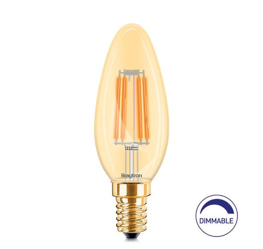 LED lemputė E14 230V C35 4W 360lm, FILAMENT, gintarinė balta 2200K, pritemdoma BB36-60410 5949097704710