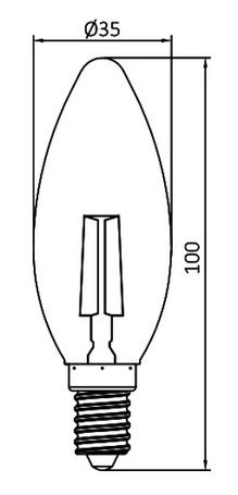 LED lemputė E14 230V C35 4W 360lm, FILAMENT, gintarinė balta 2200K, pritemdoma BB36-60410 5949097704710