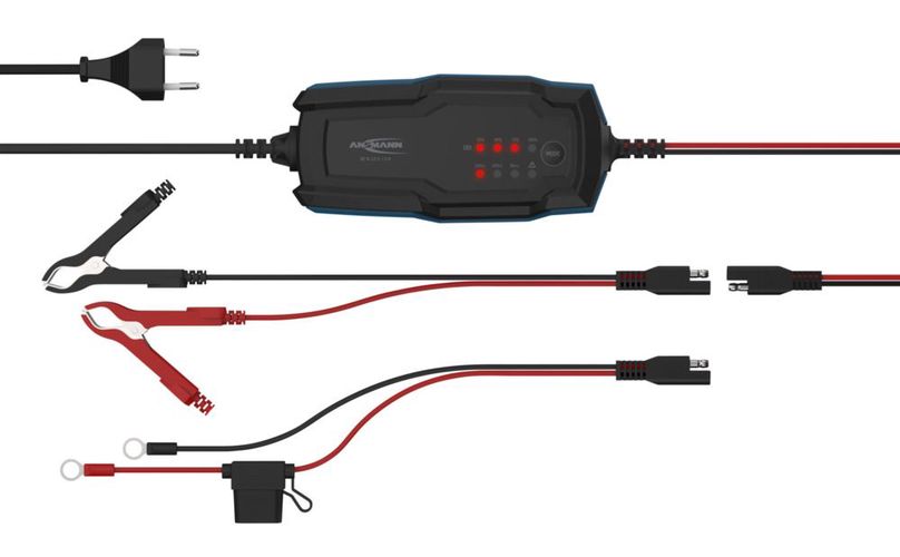 Automatic charger for lead-acid and lithium batteries, IP65, 6-12V 4-60Ah ANSMANN BC6-12V-2A 4013674192885