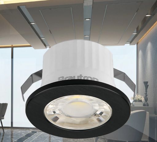 Recessed downloight, hermetic IP54, 3W, 210lm, 3000K, 38°, black cap BH06-00201