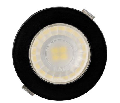 Recessed downloight, hermetic IP54, 3W, 210lm, 3000K, 38°, black cap BH06-00201