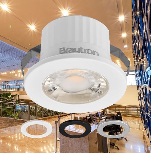 Įleidžiamas, hermetinis LED šviestuvas, 3W, 210lm, 3000K, 38°, su baltu/juodu/sidabriniu dangteliu BH06-00209 5949097728549