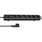 Extension Socket Comfort-Line 6-Way 2.00 m Black - Protective Contact TYPE F BN-1153300100 4007123641086