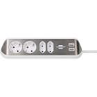 estilo Corner Extension Lead 4-way - White TYPE F BN-1153590420 4007123668083