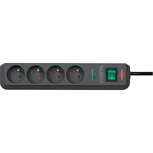 Eco-Line power strip 13.500A with 4-way surge protector anthracite 1.5m H05VV-F 3G1.5 TYPE E BN-1153904314