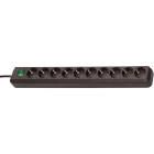 Extension Socket Eco-Line 10-Way 3.00 m Black - Protective Contact TYPE F BN-1159300010 4007123114504