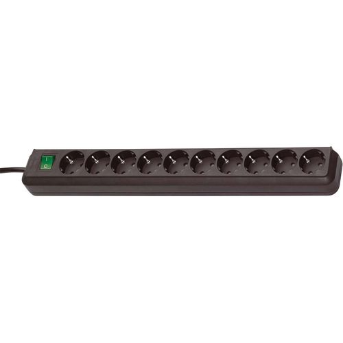 Extension Socket Eco-Line 10-Way 3.00 m Black - Protective Contact TYPE F BN-1159300010 4007123114504