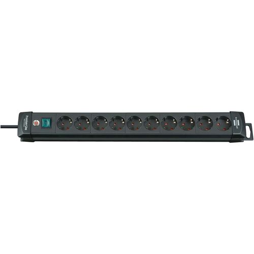 Extension Socket Premium-Line 10-Way 3.00 m Black - Protective Contact TYPE F BN-1951100100 4007123624423