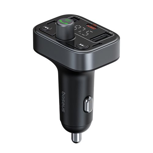 Automobilinis FM moduliatorius, įkroviklis su Bluetooth 5.3 2xUSB + USB-C, juodas C10762200113-00 6932172643355