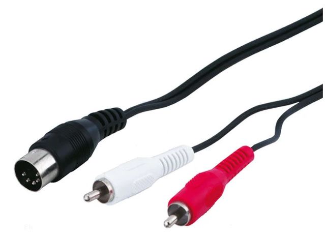 Кабель;DIN 5pin штекер, RCA штекер x2;1.2м CABLE-305