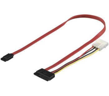 Kabelis SATA kištukas - SATA  ir 1x5.25" kištukai , 0.5m CABLE-SATA/2IN1 4040849681752