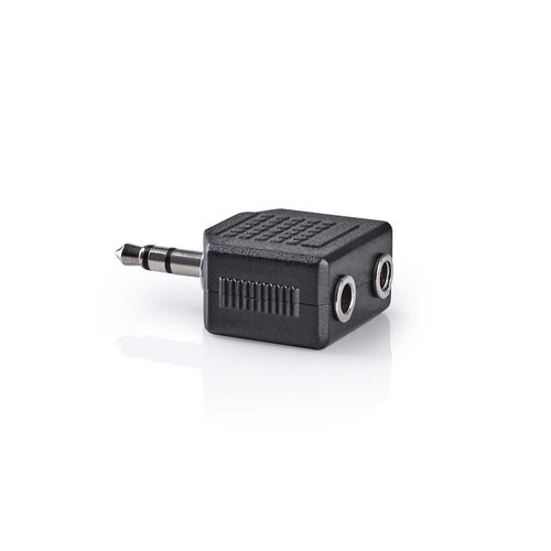 Stereo Audio Adapter | 3.5 mm Male | 2x 3.5 mm Female | Nickel Plated | Straight | ABS | Black | 1 pcs | Box CAGB22945BK 5412810288236