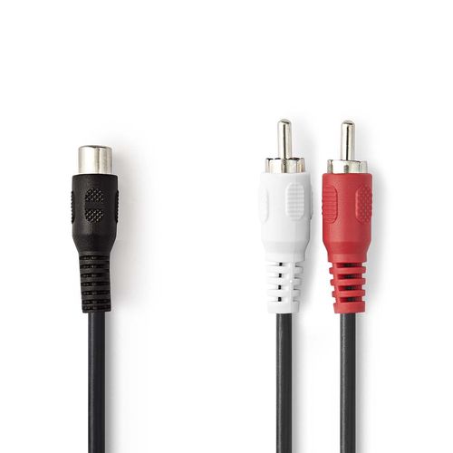 Stereo Audio Cable | 2x RCA Male | RCA Female | Nickel Plated | 0.20 m | Round | Blister CAGB24020BK02 5412810288243