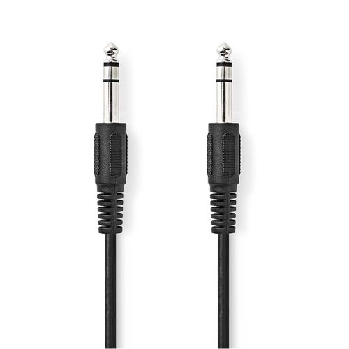 Stereo Audio Cable | 6.35 mm Male | 6.35 mm Male | Nickel Plated | 2.00 m | Round | Black | Label CAGL23000BK20