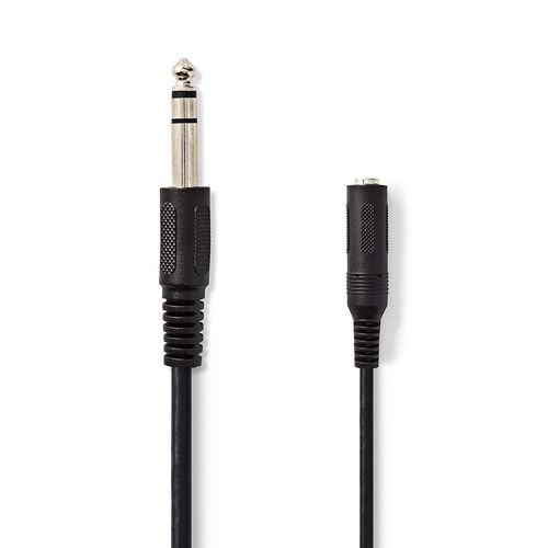 Stereo Audio Cable | 6.35 mm Male | 6.35 mm Female | Nickel Plated | 5.00 m | Round | Label CAGL23050BK50 5412810420223