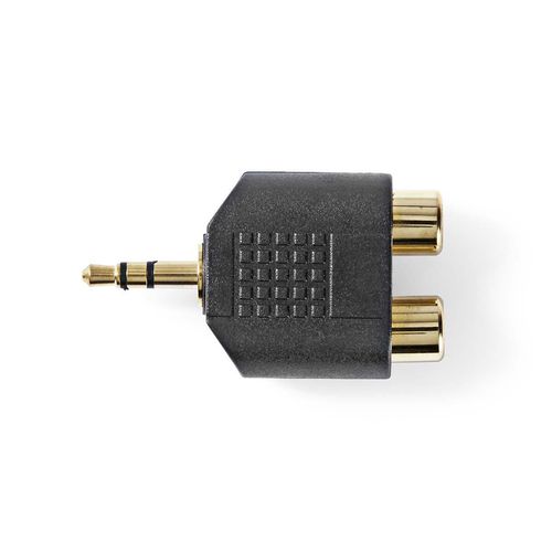 Stereo Audio Adapter | 3.5 mm Male | 2x RCA Female | Gold Plated | Straight | ABS | Black | 10 pcs | Envelope CAGP22940BKG