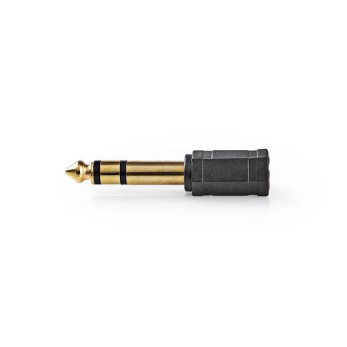 Stereo Audio Adapter | 6.35 mm Male | 3.5 mm Female | Gold Plated | Straight | ABS | Black | 10 pcs | Envelope CAGP23930BKG 5412810298730