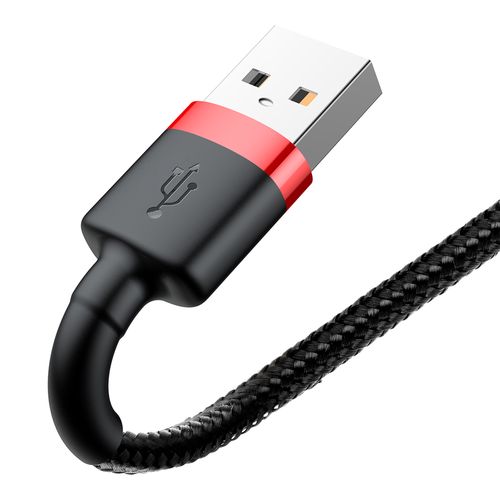 Kabelis USB A kištukas - IP Lightning kištukas 1.0m su QC3.0 nailoniniu šarvu Cafule raudonas/juodas BASEUS CALKLF-B19 6953156274983