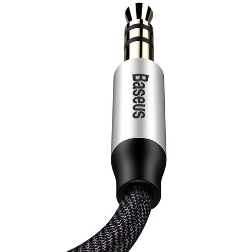 Cable AUX 3.5mm-3.5mm stereo audio, 1.0m silver / black BASEUS CAM30-BS1 6953156257184