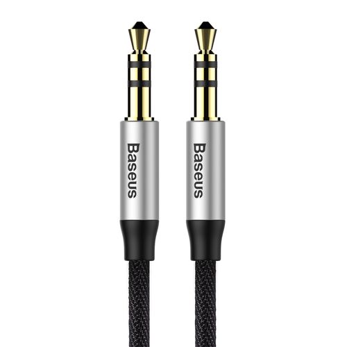 Cable AUX 3.5mm-3.5mm stereo audio, 1.0m silver / black BASEUS CAM30-BS1 6953156257184