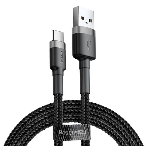 Кабель USB2.0 A штекер – USB C штекер 0,5 m QC3.0 серый+чёрный BASEUS CATKLF-AG1 6953156278189