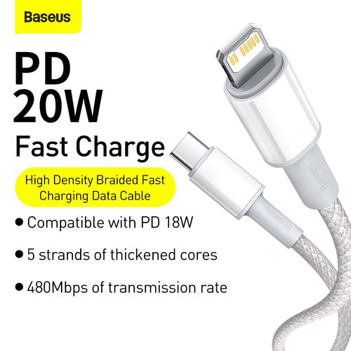 Kabelis USB C kištukas - Lightning kištukas 20W PD 2m, baltas BASEUS CATLGD-A02 6953156231955