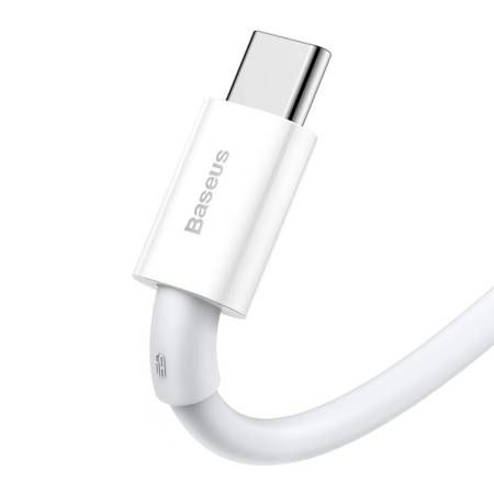 Cable USB A plug - USB C plug 66W 1.0m white (do not compatible with iPhone 15) Superior BASEUS CATYS-02 6953156205505