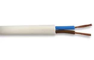FLEX CABLE, 2CORE, WHITE, 0.5MM2, 50M 2182Y-0.5MMWHT50M