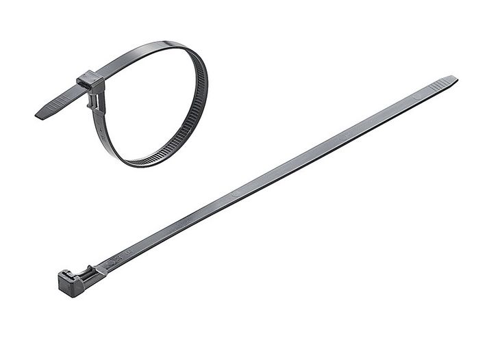Kabelių tvirtinimo dirželiai 350x7.5mm 220N atleidžiami, juodi (100 vnt) CBR-350/7.5B 4032248806195
