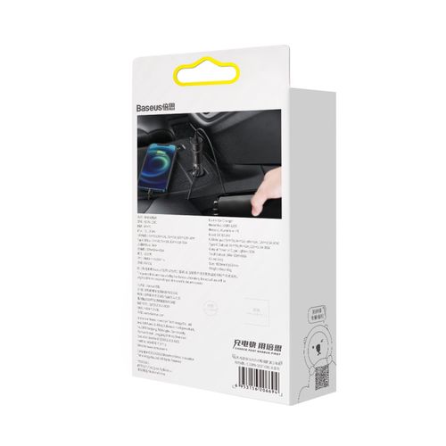 Automobilinis įkroviklis 12-24V 120W USB + USB-C su lizdu cigarečių pridegėjui, pilkas CCBT-C0G 6953156206694