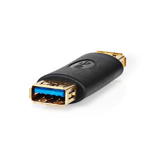 USB-A Adapter | USB 3.2 Gen 1 | USB-A Female | USB-A Female | 5 Gbps | Round | Gold Plated | Anthracite | Box CCBW60900AT 5412810336043
