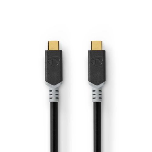 USB Cable | USB 3.2 Gen 2x2 | USB-C™ Male | USB-C™ Male | 100 W | 4K@60Hz | 20 Gbps | Gold Plated | 2.00 m | Round | PVC | Silver | Box CCBW64020AT20