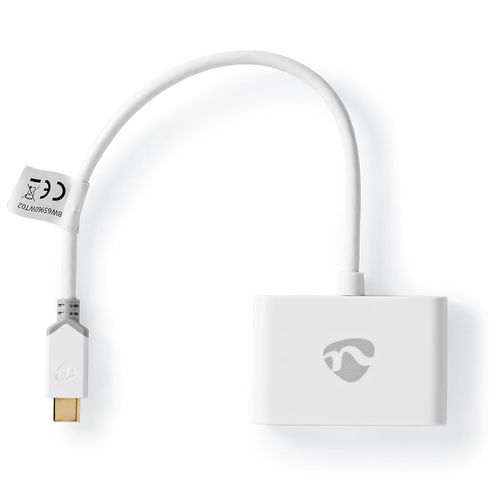 USB Multi-Port Adapter | 2-in-1 | USB 3.1 Gen1 | USB-C™ Male | 2x USB-A | 1000 Mbps | 0.20 m | Round | Gold Plated | PVC | White | Window Box CCBW65960WT02 5412810328765