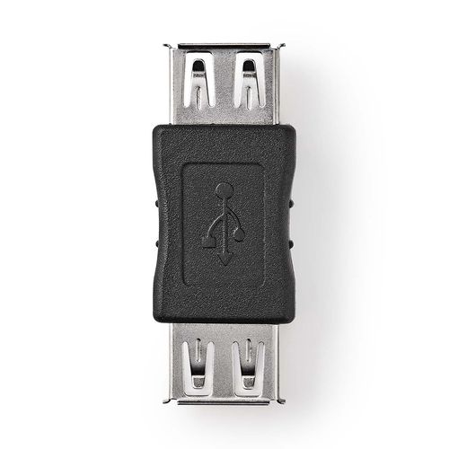 USB-A Adapter | USB 2.0 | USB-A Female | USB-A Female | 480 Mbps | Round | Nickel Plated | PVC | Black | Box CCGB60900BK 5412810289011