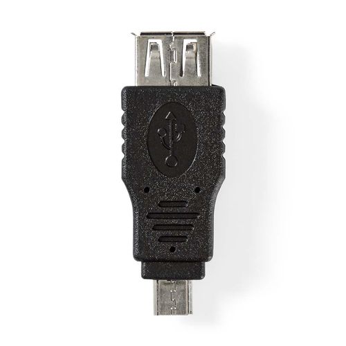 USB Micro-B Adapter | USB 2.0 | USB Micro-B Male | USB-A Female | 480 Mbps | Nickel Plated | PVC | Black | Blister CCGB60901BK