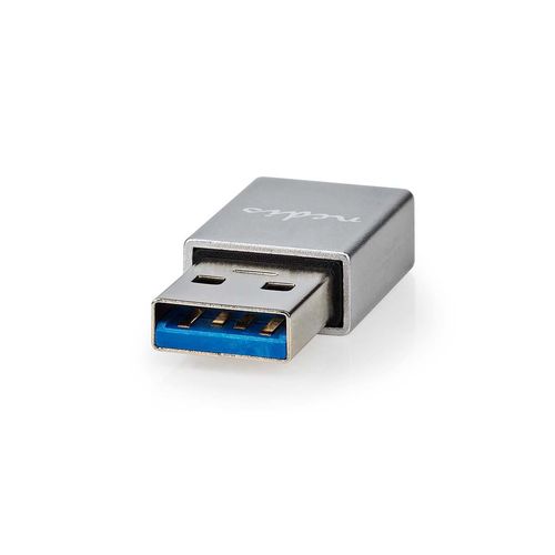 USB-A Adapter | USB 3.2 Gen 1 | USB-A Male | USB-C™ Female | 5 Gbps | Round | Nickel Plated | Black | Box CCGB60925GY 5412810334438